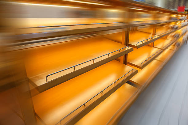 LED strip lights integrated under retail product shelves